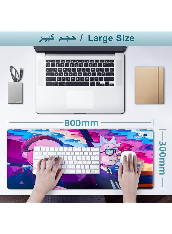 Rock Pow Large Gaming Mouse Pad With Anti Slip Surface 900X400X3Mm Thicker Rubber Base Gaming Mousepad With Stitched Edges Design For Mouse And Keyboard Gaming Home And Working Office - Image 4