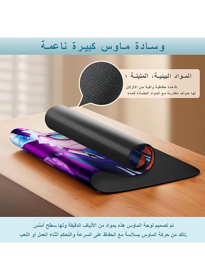 Rock Pow Large Gaming Mouse Pad With Anti Slip Surface 900X400X3Mm Thicker Rubber Base Gaming Mousepad With Stitched Edges Design For Mouse And Keyboard Gaming Home And Working Office - Image 2