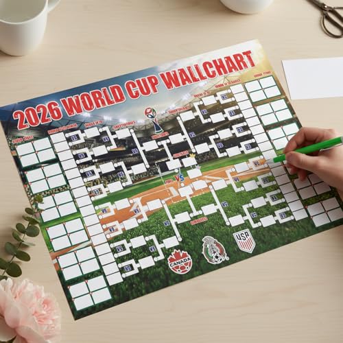 Zeptrix World Cup Schedule Poster&Final Round 48-Team Collection Showcase 2026,2-in-1 Double-Sided Functional Poster Football Merchandise Decorations,Soccer Match Decor Wall Chart,Soccer Fans Gifts 21x15In - Image 4
