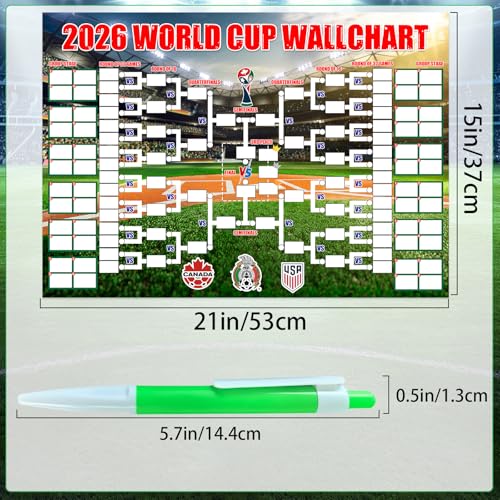 Zeptrix World Cup Schedule Poster&Final Round 48-Team Collection Showcase 2026,2-in-1 Double-Sided Functional Poster Football Merchandise Decorations,Soccer Match Decor Wall Chart,Soccer Fans Gifts 21x15In - Image 2