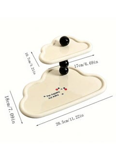 Ceramic Jewelry Tray, Cloud Jewelry Holder, Cloud Keyholder Perfume Trinket Dish Room Decor Aesthetic Vanity, Cream Double-layer Tray, Removable Storage Rack, Cream + Black - pzsku/Z335C8C6C6F0EB439D717Z/45/_/1726305394/7ae81233-37c1-45c3-addf-25d690c39041