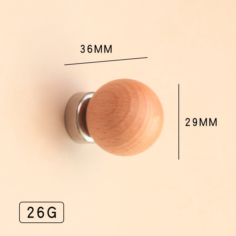 Ceramic Multi-barrel Powerful Magnet Hooks Home Decor Wall Art Fridge Magnet Adhesive Stickers No Nail Hooks Decorative Hangers Cherry wood ball magnetic hook 