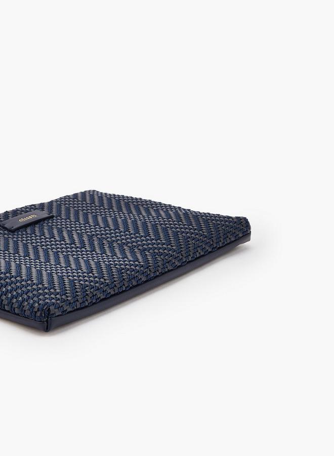 Celeste Woven Textured Clutch With Wristlet - Image 5
