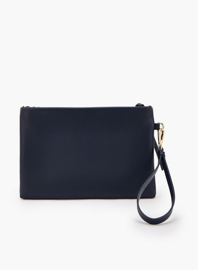 Celeste Woven Textured Clutch With Wristlet - Image 4