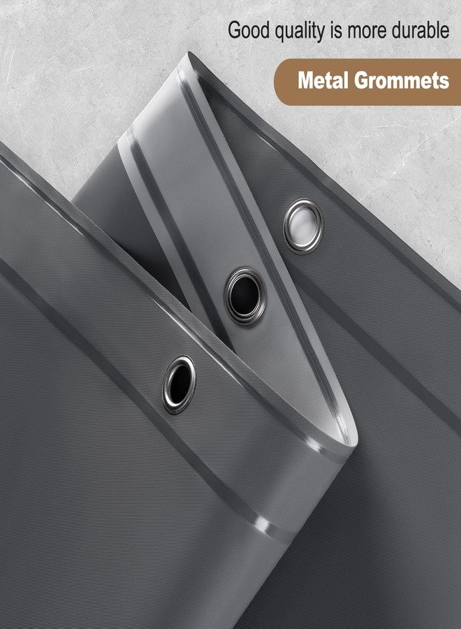 UFRIDAY Dark Grey Shower Curtain Liner Premium PEVA 72 x72 inch,Heavy Duty Shower Curtain with 3 Weighted Magnets, Plastic Waterproof Grey Shower Curtains for Bathroom with 12 Hooks - Image 5
