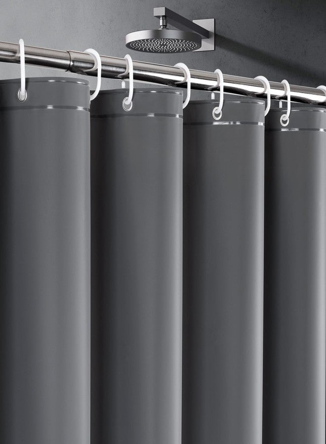 UFRIDAY Dark Grey Shower Curtain Liner Premium PEVA 72 x72 inch,Heavy Duty Shower Curtain with 3 Weighted Magnets, Plastic Waterproof Grey Shower Curtains for Bathroom with 12 Hooks - Image 1