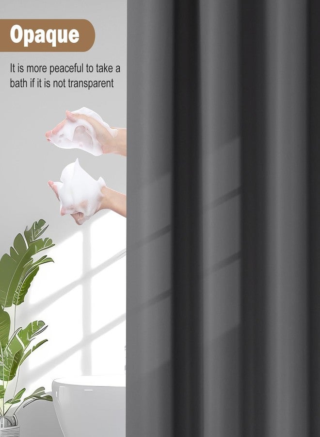UFRIDAY Dark Grey Shower Curtain Liner Premium PEVA 72 x72 inch,Heavy Duty Shower Curtain with 3 Weighted Magnets, Plastic Waterproof Grey Shower Curtains for Bathroom with 12 Hooks - Image 3