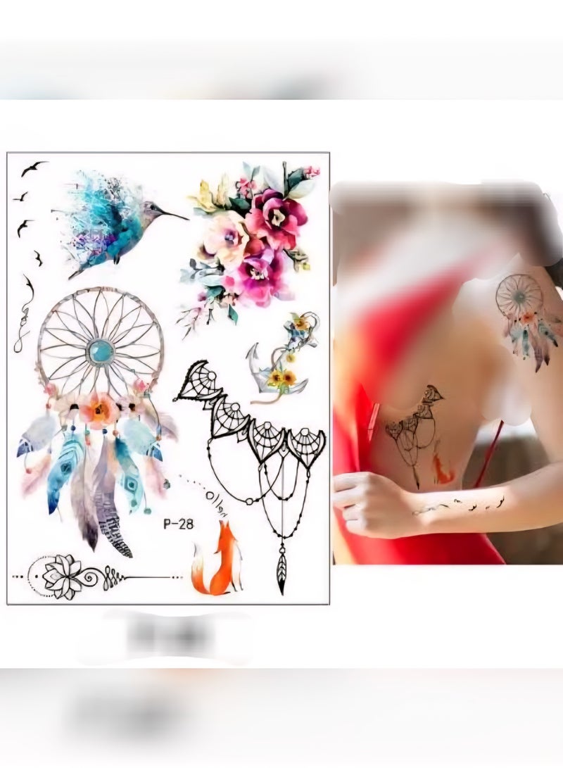 Beautifully Designed Tattoo Sticker Of Feather For Hand And Body  - Image 1