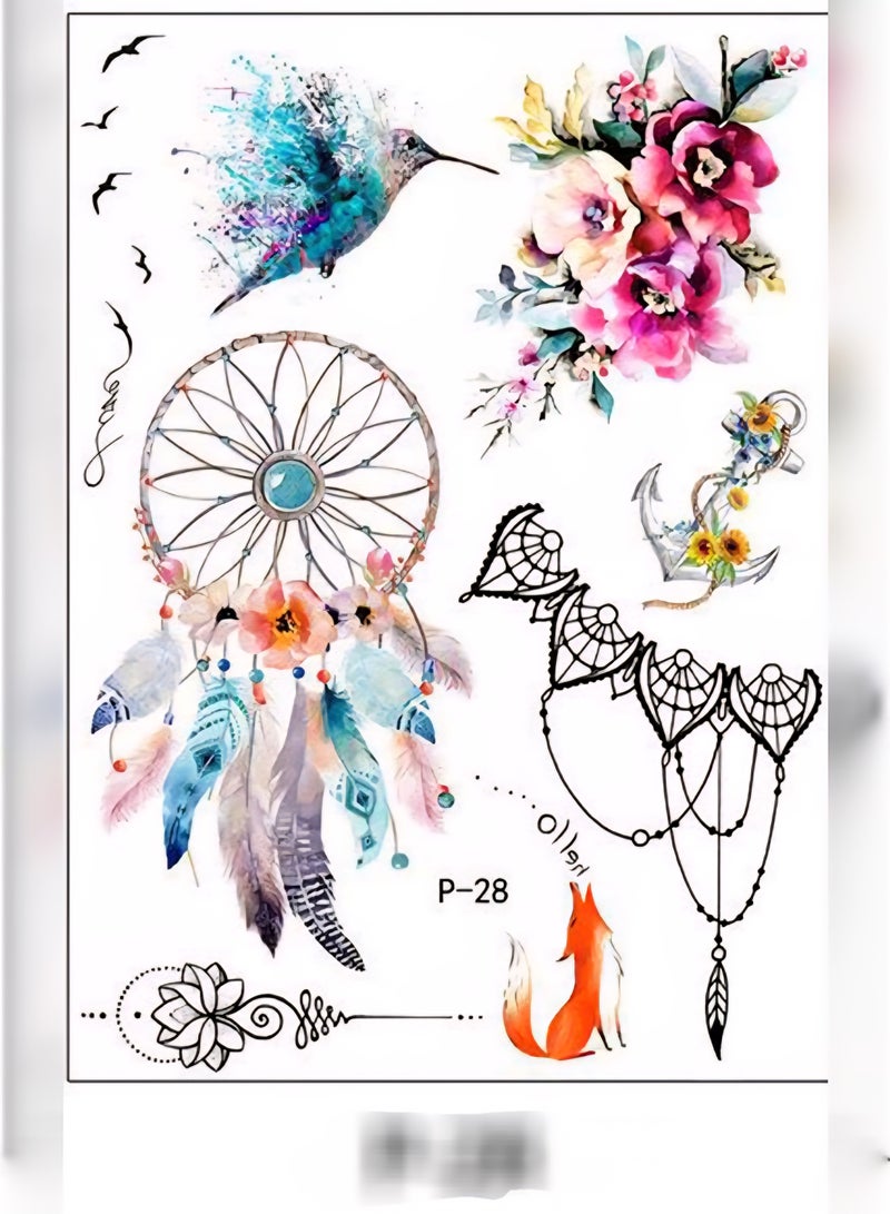 Beautifully Designed Tattoo Sticker Of Feather For Hand And Body  - Image 2