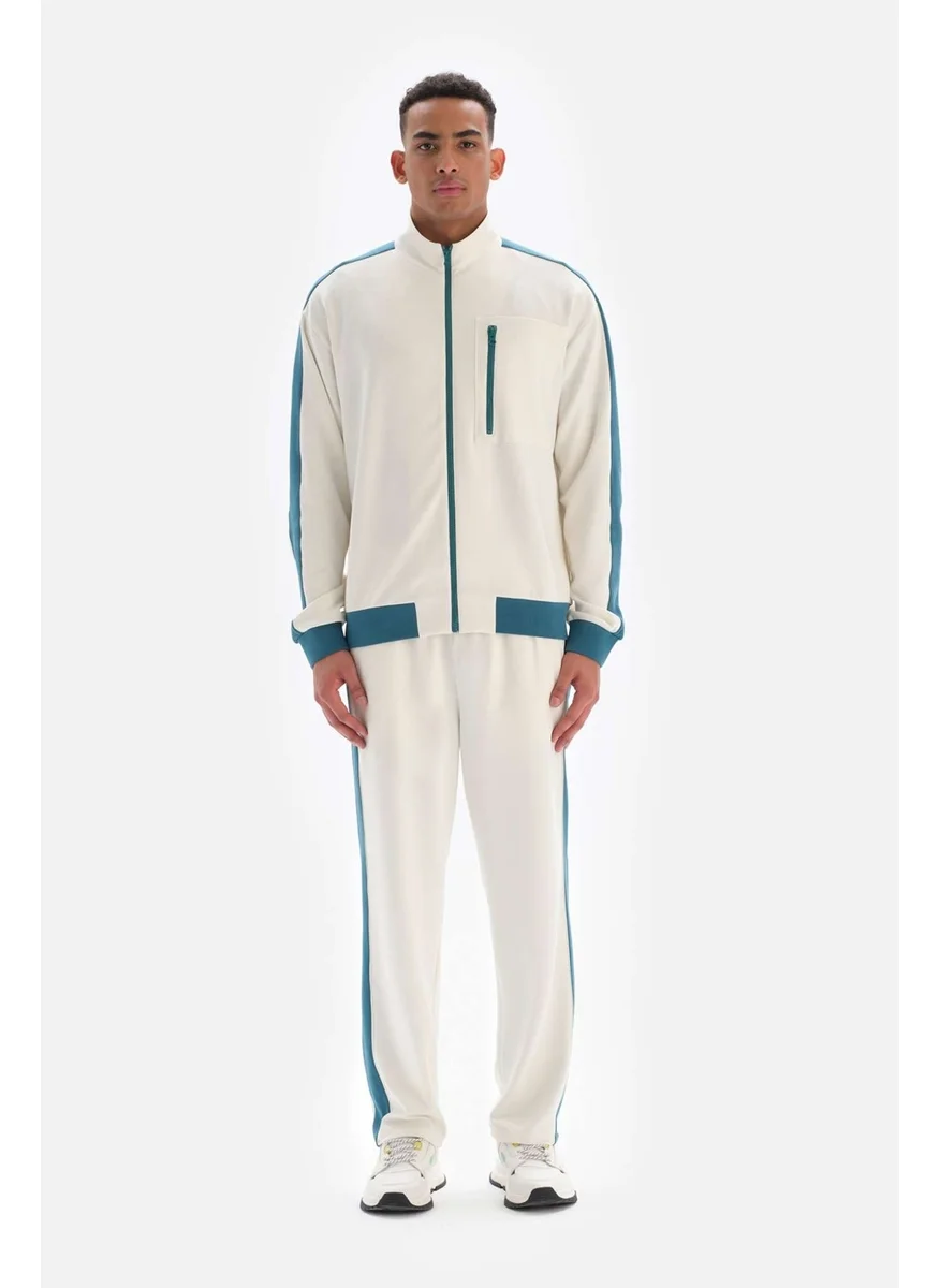 dagi White Men's Jacket Zippered Cupro