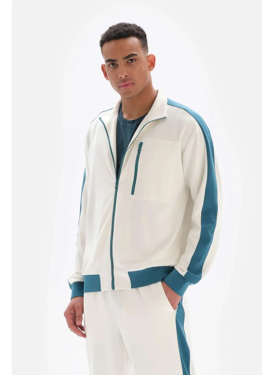 داجي White Men's Jacket Zippered Cupro