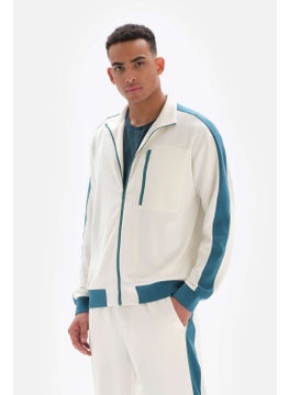dagi White Men's Jacket Zippered Cupro  - Image 1
