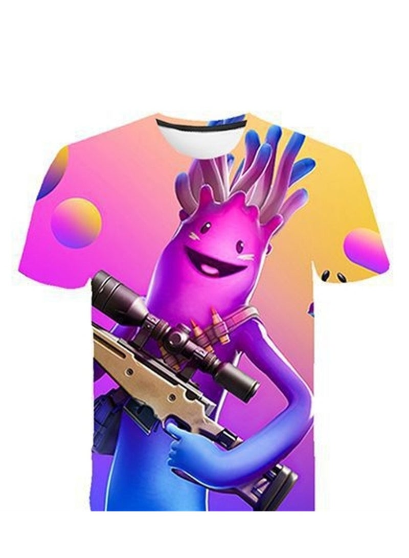 Game Fortnite set 3D digital printing personalized breathable children's T-shirt shorts set - Image 2