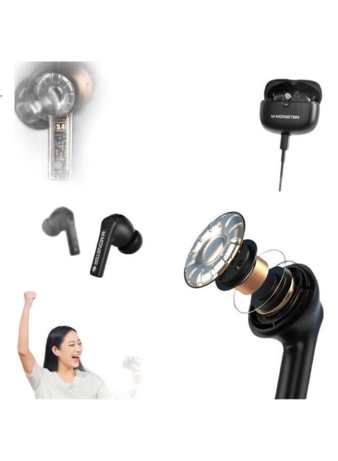 Monster In-Ear True Wireless Bluetooth Earbuds Wireless Sports Gaming Earphones With Noise Cancelling For Calls Bluetooth 5.4 Compatible With Apple, Huawei, Xiaomi, Oppo Phones Gt16 White - Image 2