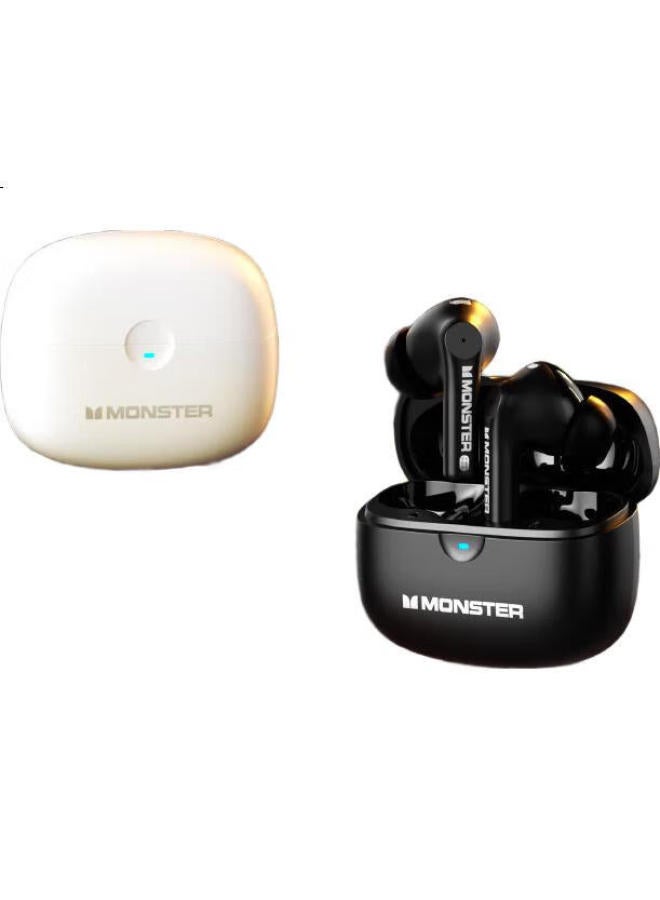 Monster In-Ear True Wireless Bluetooth Earbuds Wireless Sports Gaming Earphones With Noise Cancelling For Calls Bluetooth 5.4 Compatible With Apple, Huawei, Xiaomi, Oppo Phones Gt16 White - Image 1