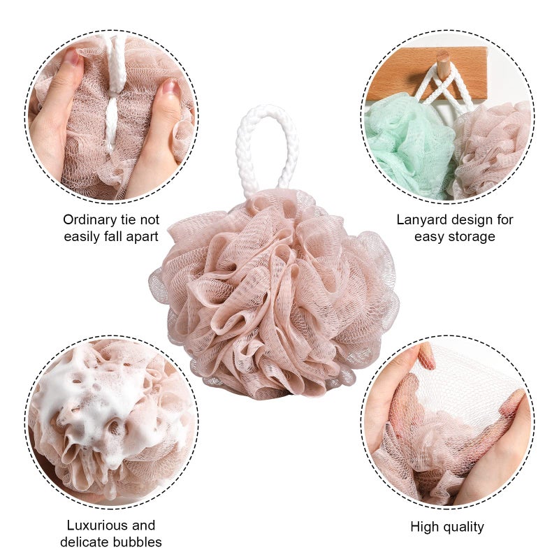 MobFest® Bath Sponge Round Loofah For Men & Women | Soft & Fluffy With Multiple Layer of Fibrous Matrix For A Fun Shower Time | Scrub off Dead Skin | Gentle Exfoliation, Multicolor (M, 4) - Image 5
