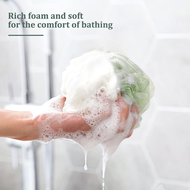 MobFest® Bath Sponge Round Loofah For Men & Women | Soft & Fluffy With Multiple Layer of Fibrous Matrix For A Fun Shower Time | Scrub off Dead Skin | Gentle Exfoliation, Multicolor (M, 4) - Image 3