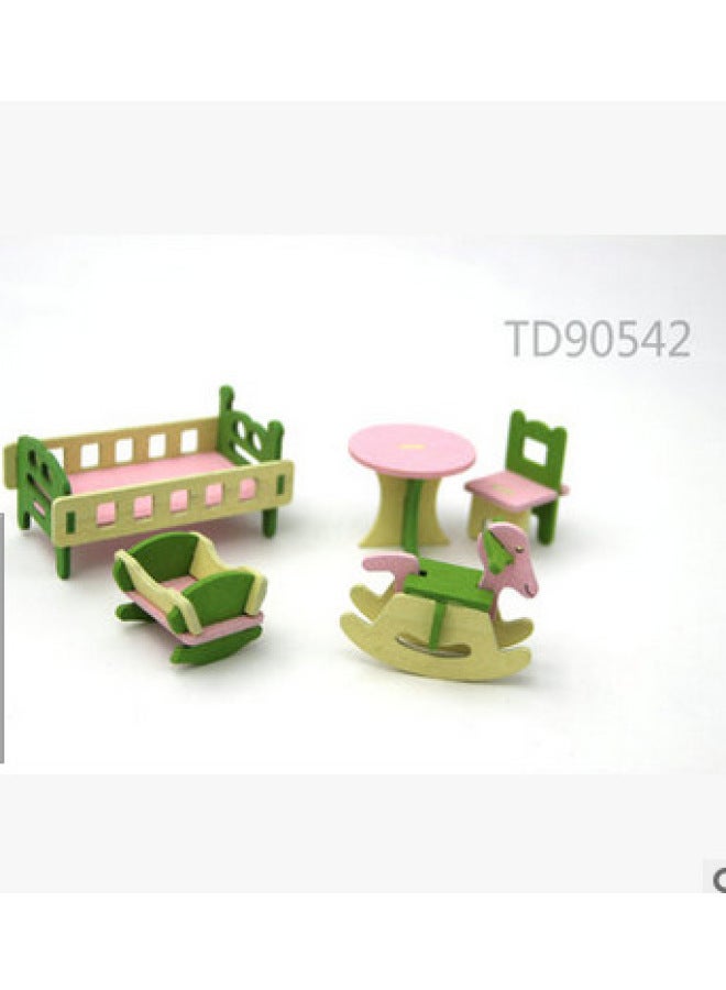 Wooden Mini Simulation Small Furniture Children's Simulation Toy Set Play House Wooden Toys