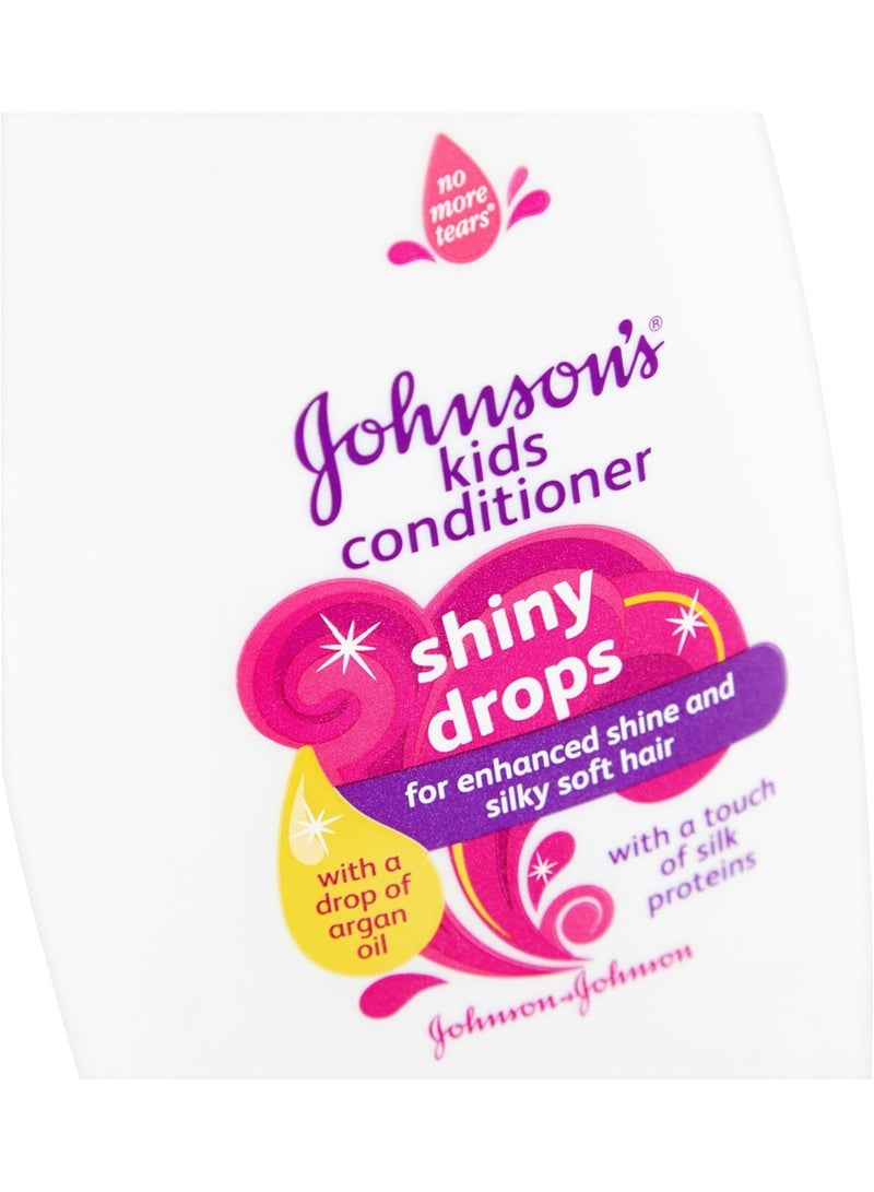 Johnson's Baby Johnson's Kids Conditioner Shiny Drops For Enhanced Shine Soft Hair With a Touch Of Silk Proteins  With a Drop Of Argan Oil 500ml - Image 2