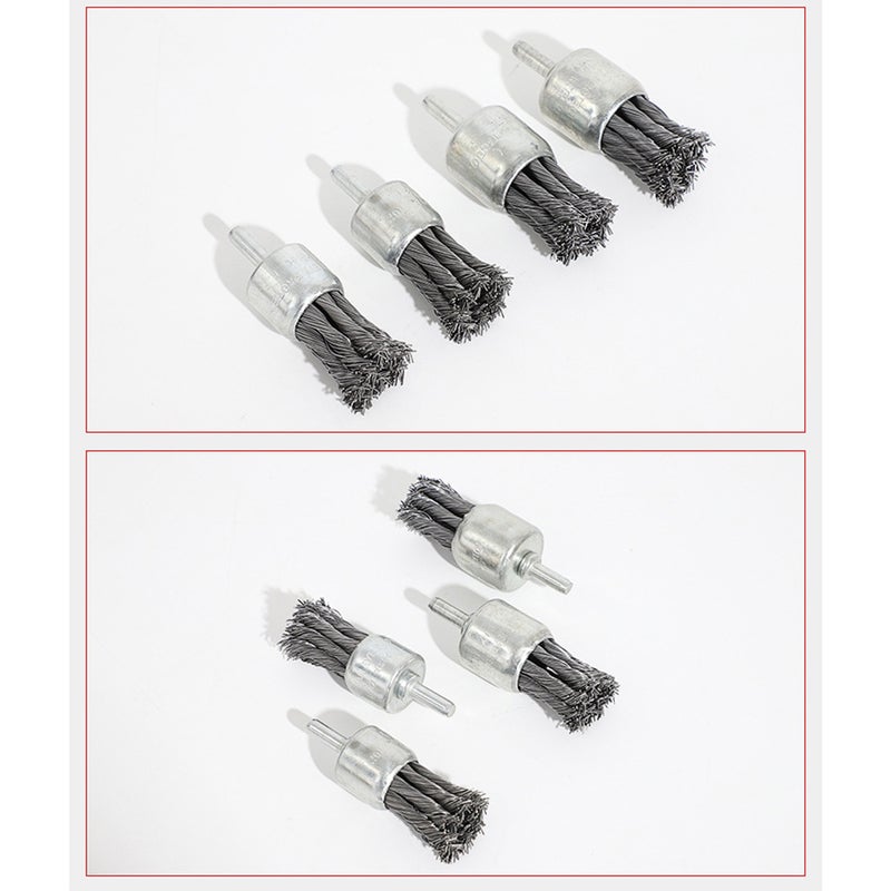 Knotted Wire Brush Set: 3 Pcs 0.7", 1.0", 1.2" Brushes With 1/4 Inch Shank - Thick Knotted Design For Restricted Surfaces Premium Stainless Steel Cleaning Tool For Industrial Maintenance Rust Removal - Image 3