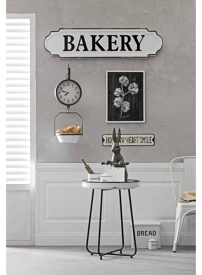 Creative Co-op Creative CoOp White Decorative Reproduction Scale Wall Clock  - Image 5