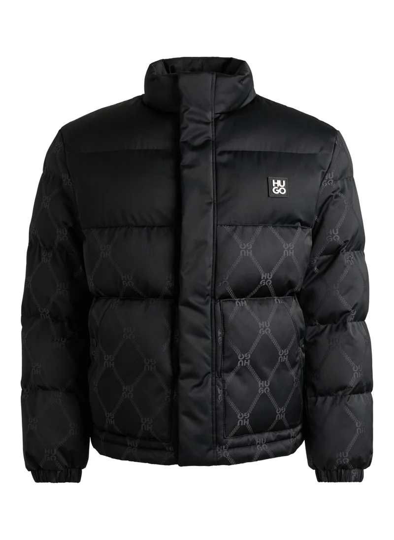 HUGO Water-repellent puffer jacket with signature jacquard