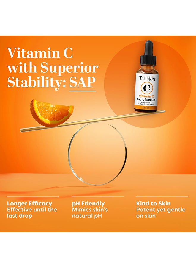 تروسكن مصل فيتامين سي للوجه من تروسكين، مصل مضاد للشيخوخة مع حمض الهيالورونيك وفيتامين إي والصبار العضوي وزيت الجوجوبا، مصل مرطب ومشرق لمحاربة مظهر البقع الداكنة والخطوط الدقيقة والتجاعيد، 1 أونصة سائلة - Image 5