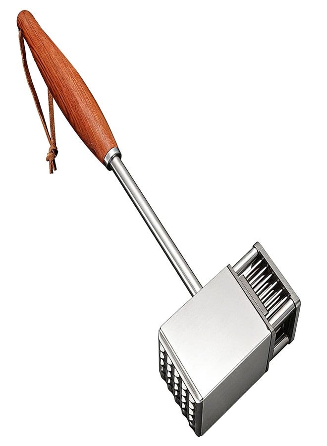 DORMIYA Stainless Steel Meat Tenderizer Mallet with Rosewood Handle, Dual-Sided Meat Hammer, Kitchen Pounder for Tenderizing, Flattening, 12.4 x 3.7 in - Image 1