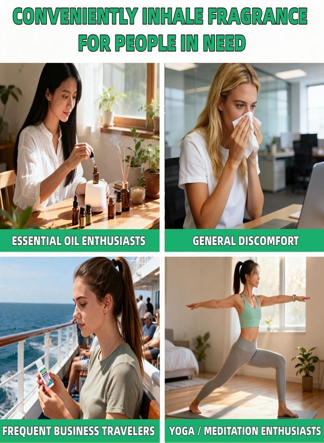 OiwMuOck Metal Nasal inhalers for Essential Oils Refillable Aluminum Aromatherapy Inhaler Comes with 20 Cotton Wicks - for Aromatherapy (2+20 pc) - Image 4
