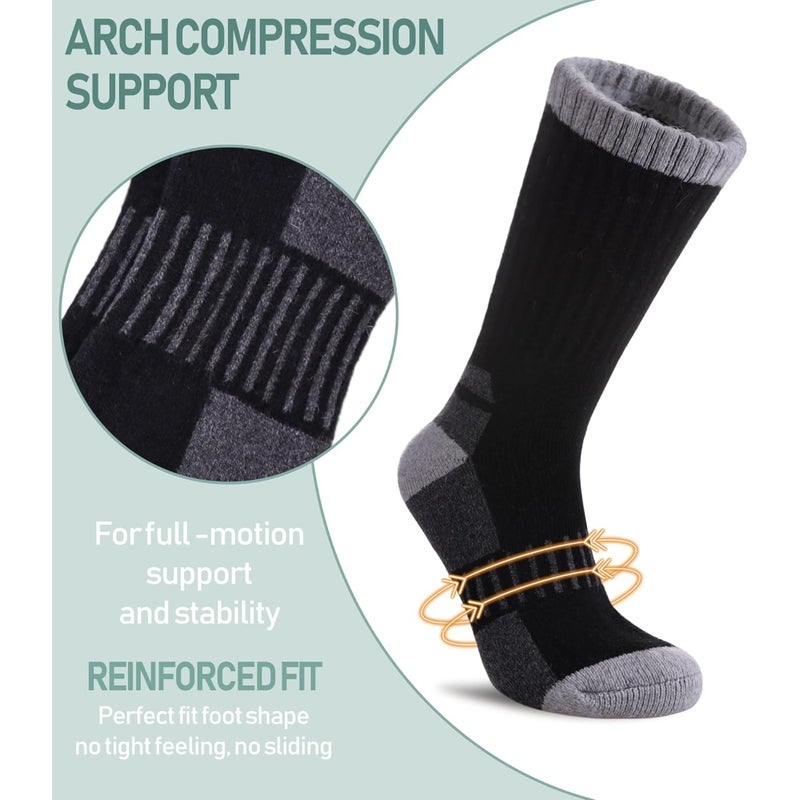 Winter medium tube men's and women's ski socks, thickened terry sports socks, thermal socks, mountaineering socks, towel bottom snow socks sweat-absorbing 5pcs - Image 3