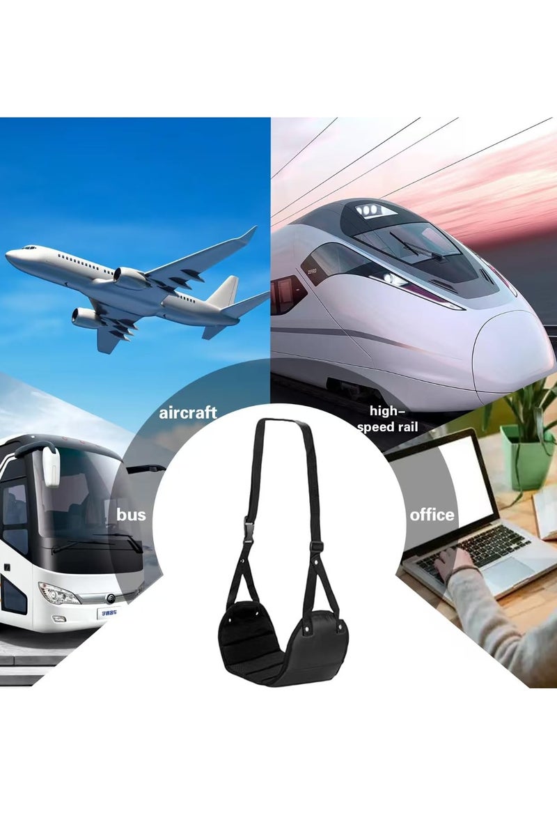 Hoasis Foot Hammock for Plane Travel, Portable Foot Rest Leg Hammock, Adjustable Footrest Foot Sling, Air Travel Essentials for Long Flight, Footrests Accessories for Car, Office & Home - Image 3