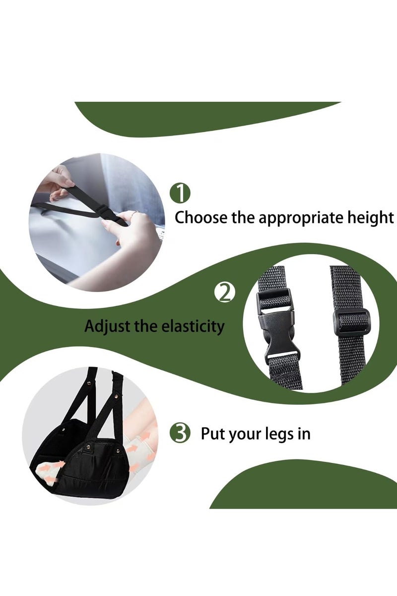 Hoasis Foot Hammock for Plane Travel, Portable Foot Rest Leg Hammock, Adjustable Footrest Foot Sling, Air Travel Essentials for Long Flight, Footrests Accessories for Car, Office & Home - Image 5