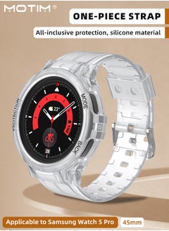 Motim Compatible with Samsung Galaxy Watch 5 Pro 45mm Watch Strap with Case, Shockproof Rugged Band for Galaxy Watch 5 Pro with Bumper Case Cover, Men Women  - Image 2