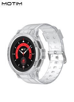 Motim Compatible with Samsung Galaxy Watch 5 Pro 45mm Watch Strap with Case, Shockproof Rugged Band for Galaxy Watch 5 Pro with Bumper Case Cover, Men Women  - Image 1