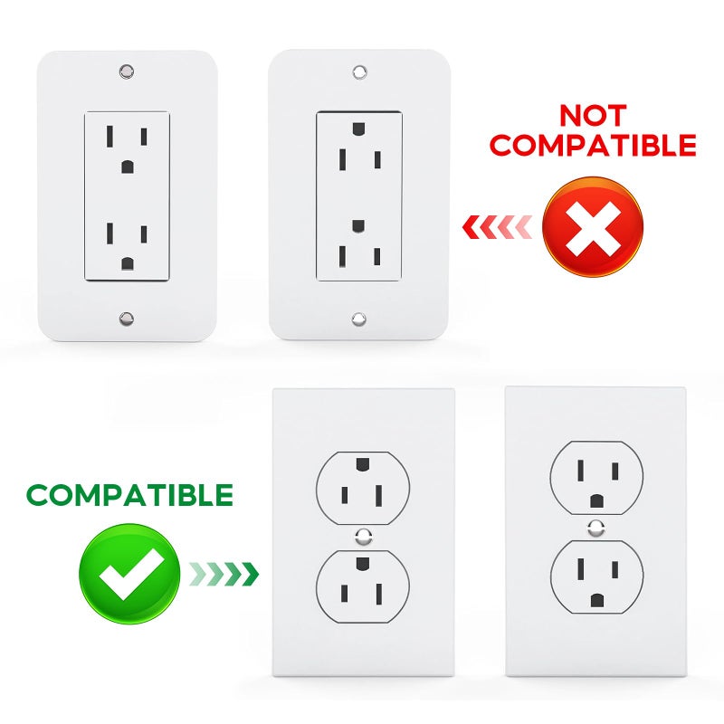 Roolaudk Outlet Shelf, Outlet Shelf Wall Holder, White Built-in Cable Management, Outlet Shelf Wall Holder (White, Metal-01) - Image 2