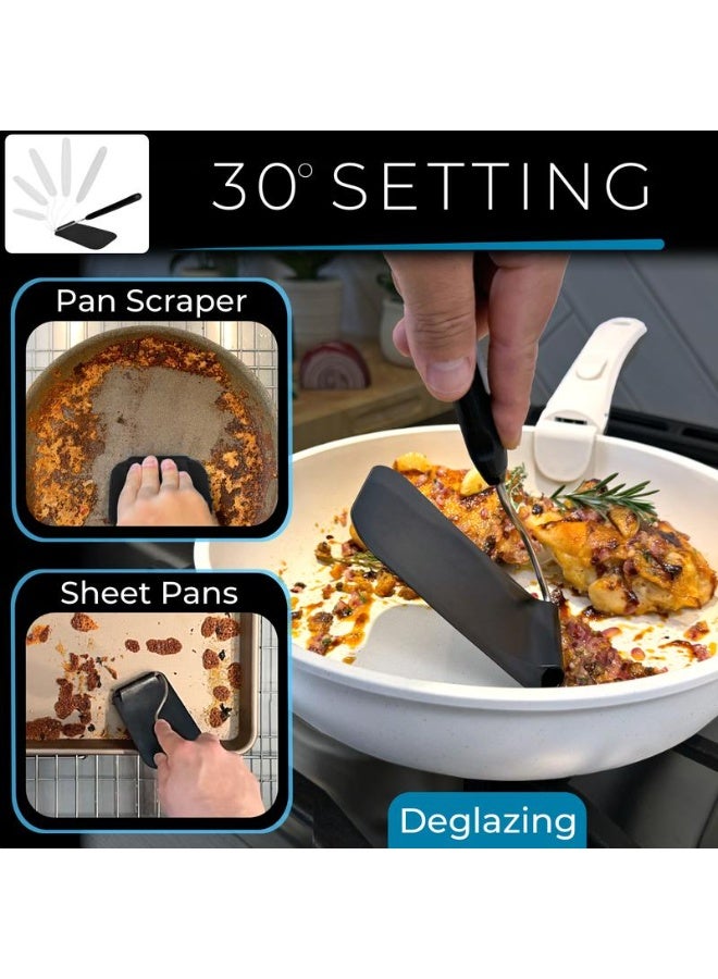 Adjustable-angle spatula—a kitchen must-have!  Make the most of your kitchen tools!  Whether it’s an air fryer, a frying pan, or any other cookware, it works perfectly! Includes 2 spatula heads made of PPSU—free of BPA, BPS, and PFAS.  Non-toxic - Image 4
