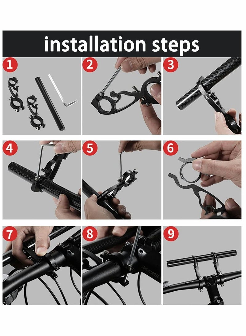 KASTWAVE موسع مقود الدراجة المزدوج، ملحقات حامل الدراجة المصنوع من سبائك الألومنيوم الطويل للغاية، لتركيبات الدراجة، قضبان تمديد الدراجة، لقضبان مقاس 22 مم - 32 مم - Image 5