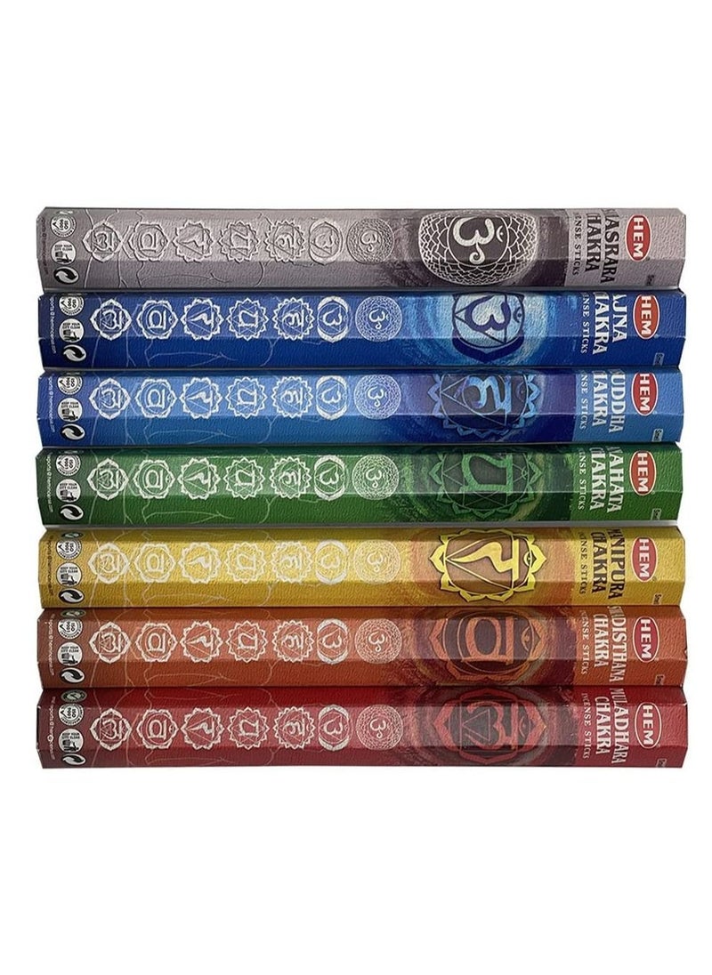 Seven Chakras Incense Sticks for Meditation ,  Yoga and Aromatherapy