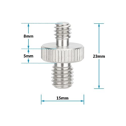 CAMVATE M8 Male to 1/4"-20 Male Stainless Steel Screw Adapter (5-Pack) - 3451 - Image 2