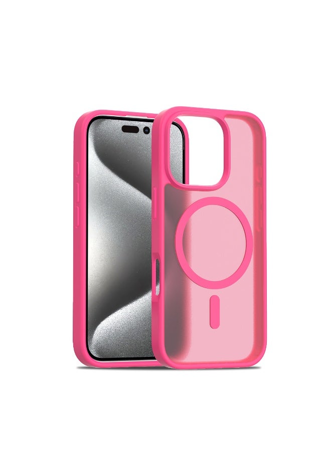 NIBEMINENT Silicone Magnetic Absorption Simple Protection Case With Magsafe For iPhone 15 Plus, Rose Red