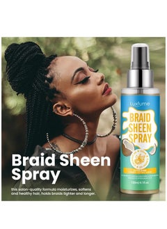 Luxfume 120ml Braid Sheen Spray Extra Shine & Long-Lasting Sheen Braid Conditioner Moisturizer helps Soothe Dryness for Long Braid Holds Anti- Itching Smoothing Braid Dreadlocks Hair Spray  - Image 4