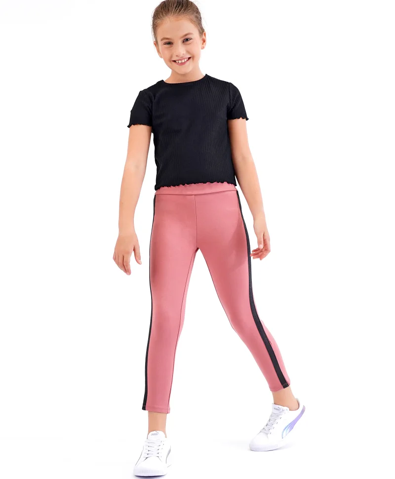 Primo Gino Primo Gino Jeggings with Side Tape - Onion Pink