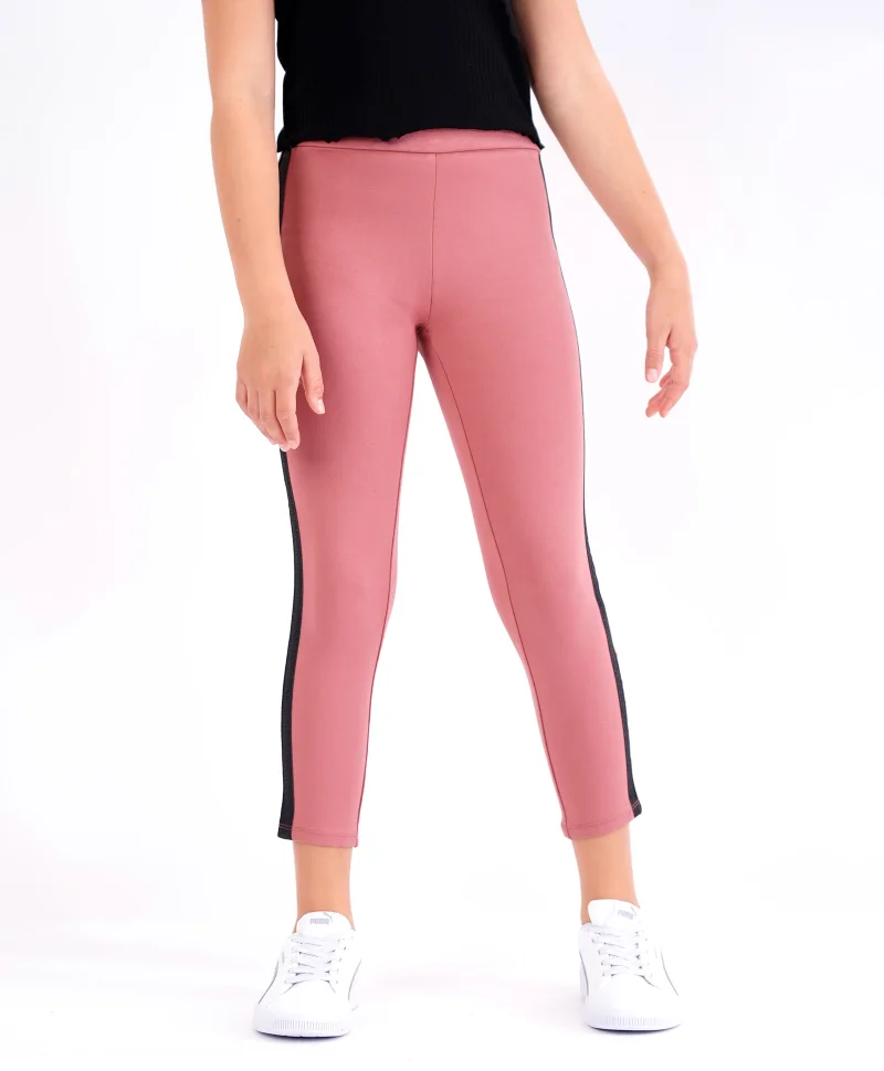 Primo Gino Primo Gino Jeggings with Side Tape - Onion Pink