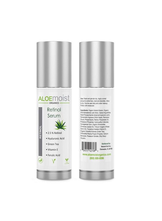 AloeMoist 25% Retinol Serum For Face + Hyaluronic Acid Aloe Vera Vitamin E Oil Jojoba Oil Vitamin C Serum Face Toner Pore Minimizer Acne Treatment Reduces Wrinkles Fine Lines Age Spots 5Oz - Image 2