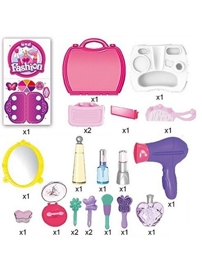 Smartcraft Girls Beauty Kit Toys - Bring Along Beauty Suitcase -Makeup Toy Set - 21 Pieces  - Image 3