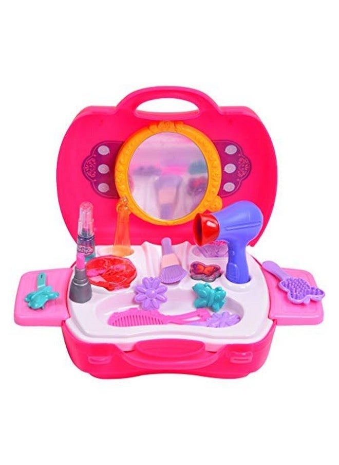 Smartcraft Girls Beauty Kit Toys - Bring Along Beauty Suitcase -Makeup Toy Set - 21 Pieces  - Image 2