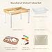 Woodtoe Sand and Water Table for Toddlers Wooden Sensory Play Activity Table with Dinosaur Puzzle 2 Collapsible Bins Acrylic Board Water Track Toys Montessori Kids Tables Learning Toy for Age 3 - Image 4
