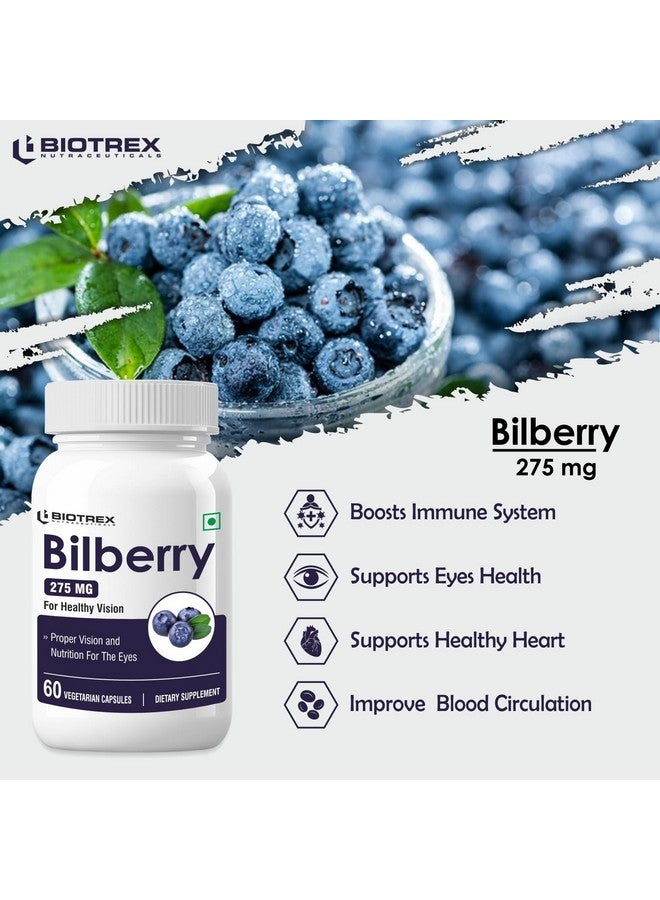 Biotrex Nutraceuticals مستخلص التوت الأزرق من بيوتركس - 275 ملغ (60 كبسولة)، مكمل غذائي لصحة العين - Image 5