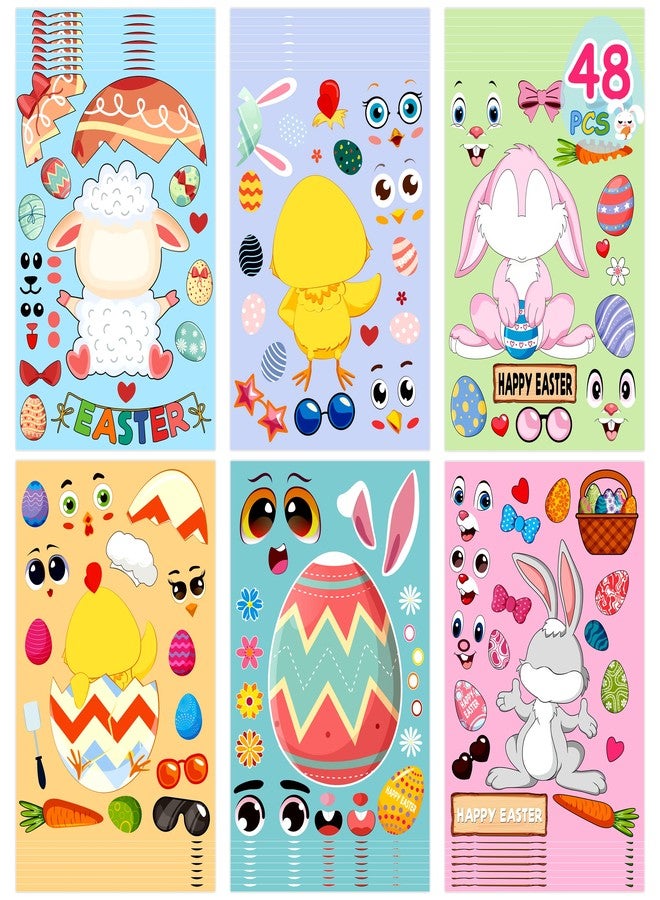 LINAYE 48 Sheets Easter Crafts Stickers for Kids Toddlers - Easter Make Your Own Stickers for Basket Stuffers, Treats Gifts Activities Party Favor Supplies for Kids - Image 1