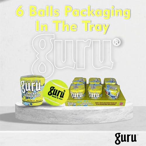 Guru Tennis Cricket Ball, Heavy Weight, (Yellow, Pack of 6) - Image 4